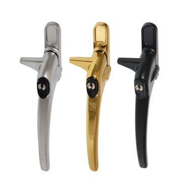 Charisma Cockspur Non-locking Handle available in white, gold, black or satin chrome